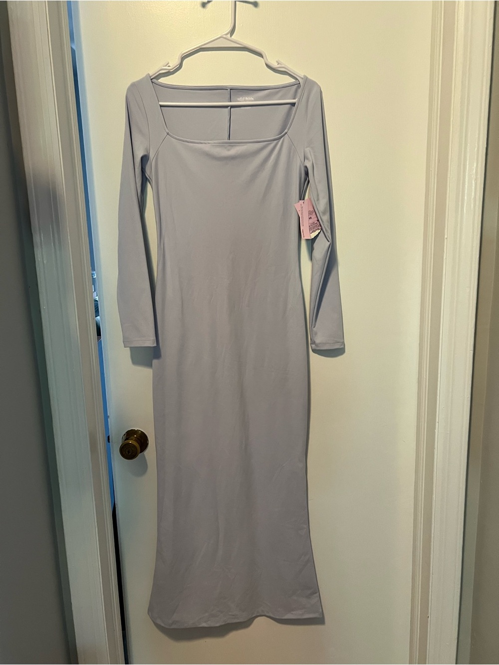 wild fable Light Lavender Long Sleeve Square Neck Maxi Dress